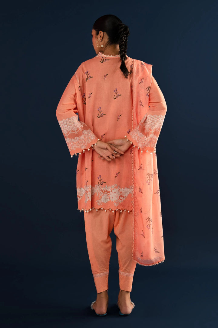 Sana Safinaz Stitched Festive 3 Piece H242-014A - Salai - Sana Safinaz 