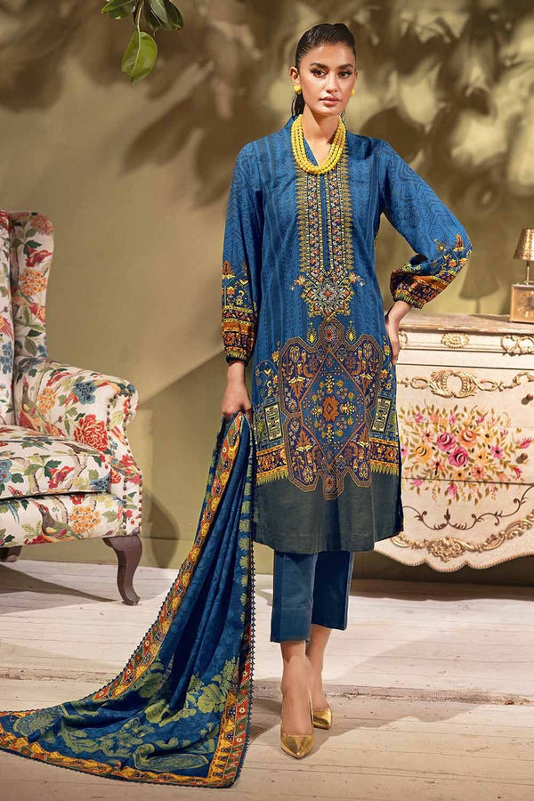 Gul Ahmed Stitched Winter Khaddar K#32037 - Salai - Gul Ahmed 