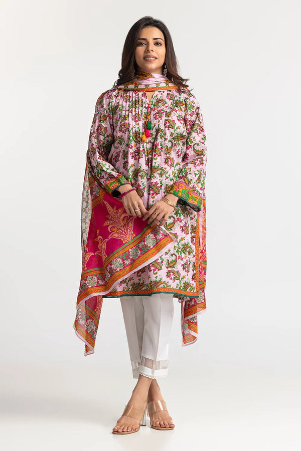 Gul Ahmed Stitched Lawn 2 Piece TL#42029 - Salai - Gul Ahmed 