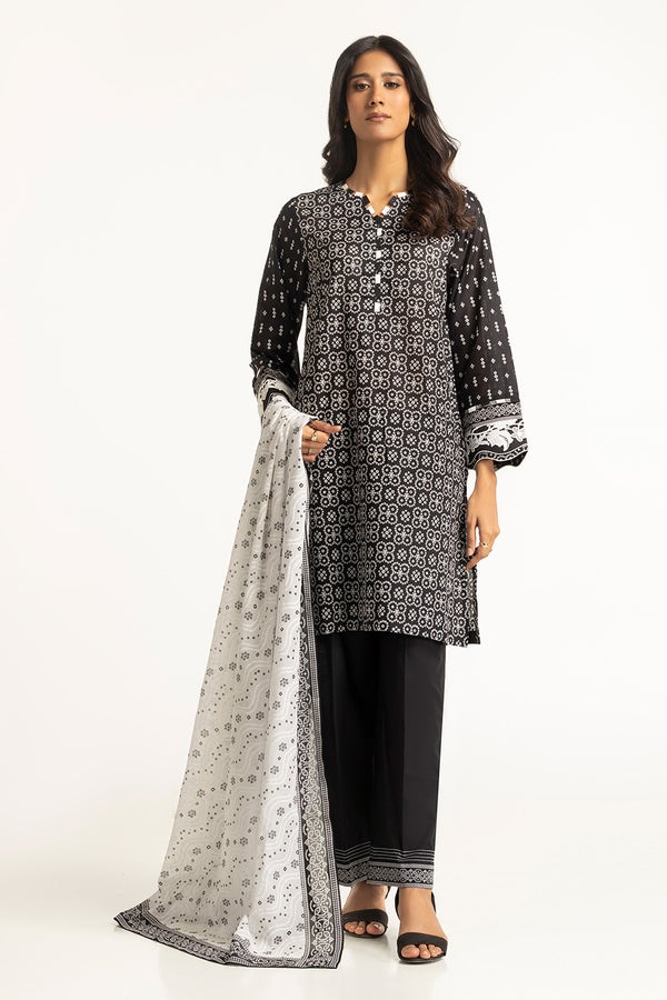 Gul Ahmed Black & White 3 Piece CL-42242 A-108