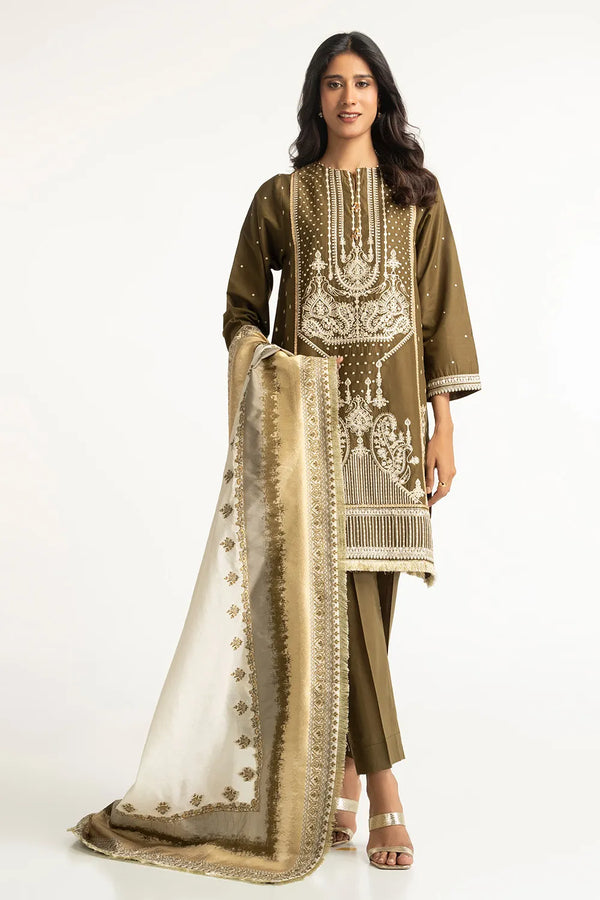 Gul Ahmed Stitched Festive 3 Piece IUSTKSD-195