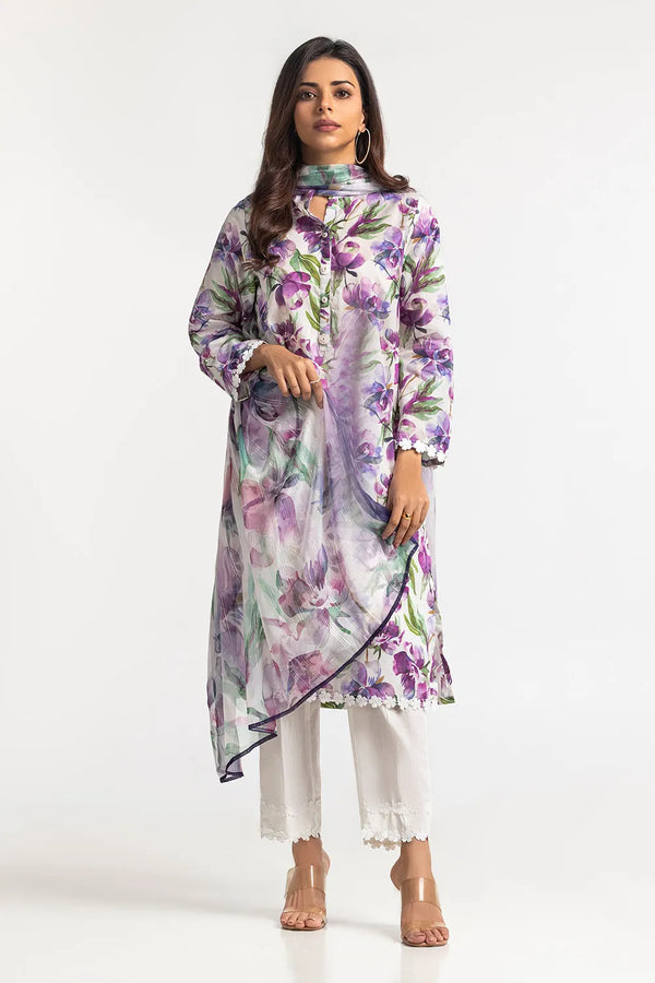 Gul Ahmed Stitched Lawn 3 Piece SP#42009 - Salai - Gul Ahmed 