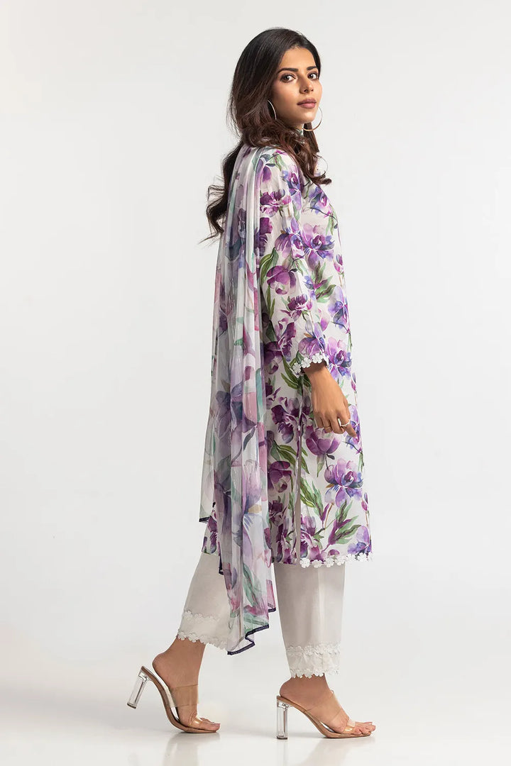 Gul Ahmed Stitched Lawn 3 Piece SP#42009 - Salai - Gul Ahmed 