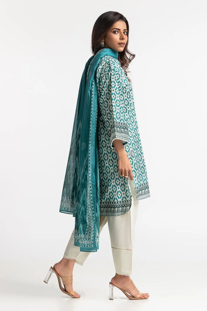 Gul Ahmed Stitched Lawn 3 Piece DN#42036 - Salai - Gul Ahmed 