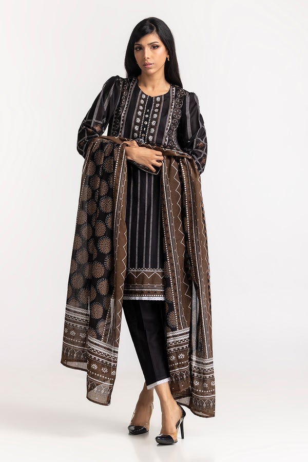 Gul Ahmed Black & White 3 Piece CL-42214-88