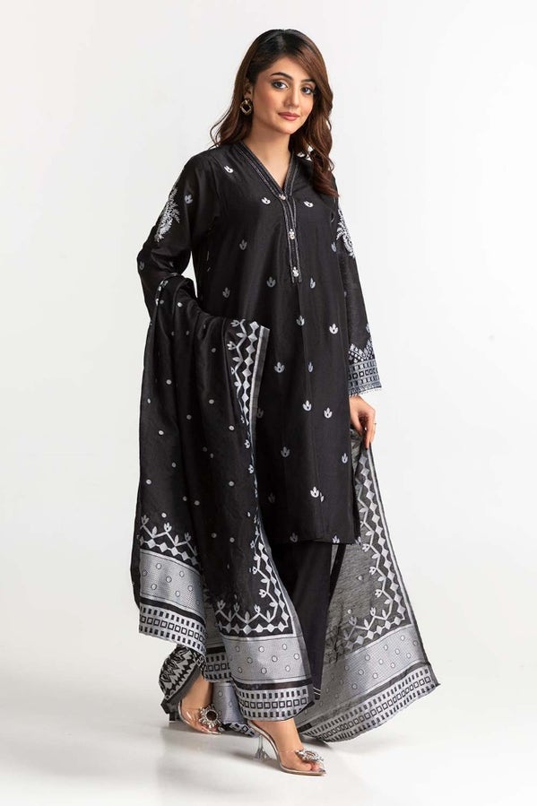 Gul Ahmed Black & White 3 Piece MJ-42002-195