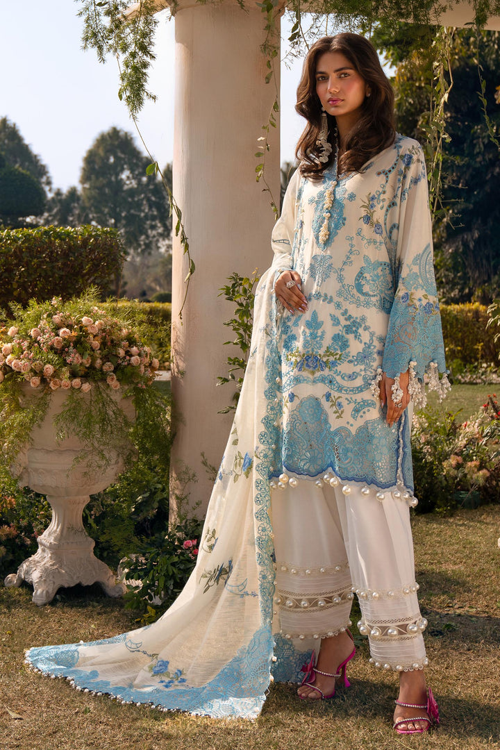 Sana Safinaz Stitched Festive 3 Piece L241-004A - Salai - Sana Safinaz 