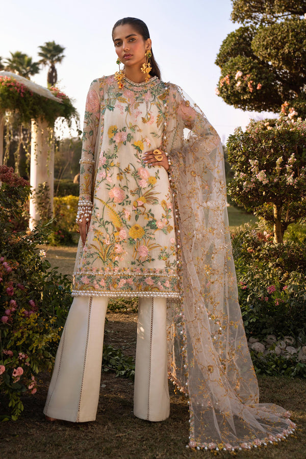 Sana Safinaz Stitched Festive 3 Piece L241-009A - Salai - Sana Safinaz 