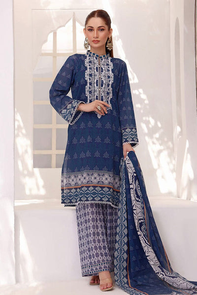 Khas Lawn Stitched 3 Piece KL-1791 - Salai - Khas 