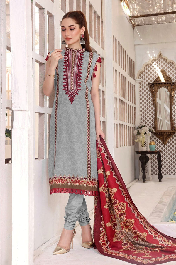 Khas Lawn Stitched 3 Piece KL-1792 - Salai - Khas 