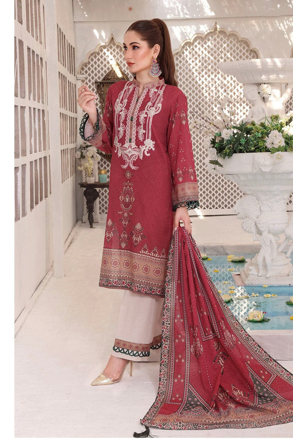 Khas Lawn Stitched 3 Piece KL-1795 - Salai - Khas 