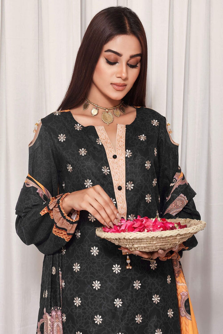 Khas Lawn Stitched 3 Piece KL-1796 - Salai - Khas 