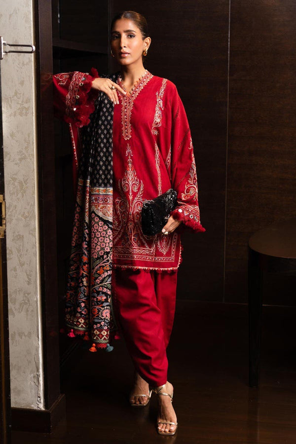 Sana Safinaz Stitched Winter 3 Piece M233-019A - Salai - Sana Safinaz 