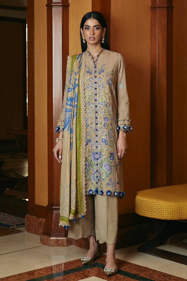 Sana Safinaz Stitched Winter 3 Piece M233-020A - Salai - Sana Safinaz 