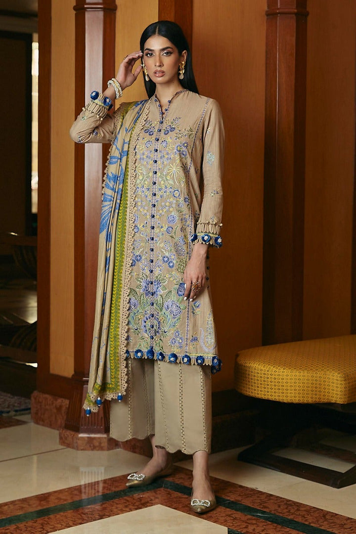 Sana Safinaz Stitched Winter 3 Piece M233-020A - Salai - Sana Safinaz 