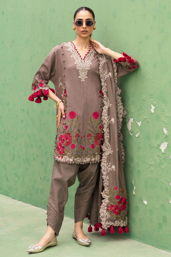 Sana Safinaz Stitched Winter 3 Piece M233-025A - Salai - Sana Safinaz 