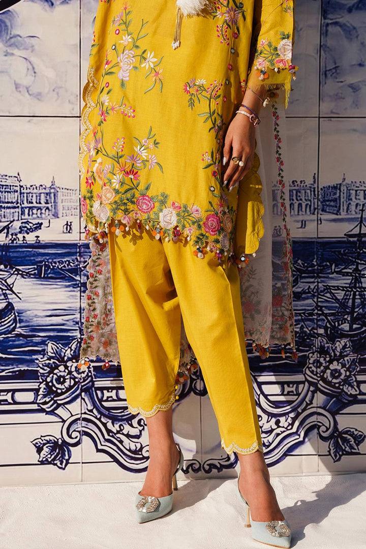 Sana Safinaz Stitched Festive 3 Piece M241-002A - Salai - Sana Safinaz 