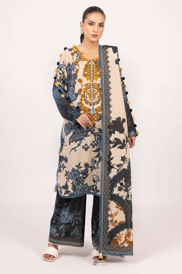 Gul Ahmed Stitched Khaddar 3 Piece K#52042 J(33&32) - Salai - Gul Ahmed RTW Winter 2025 