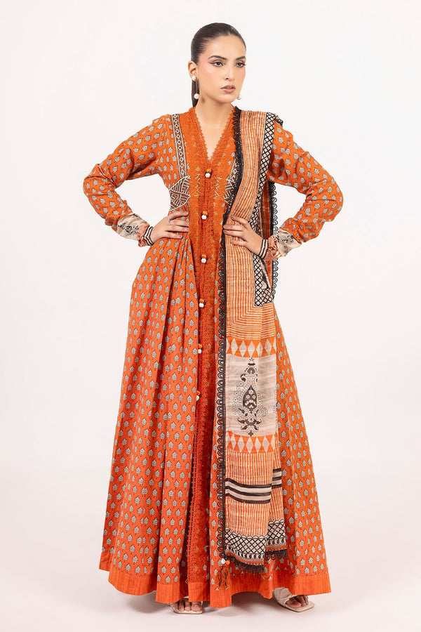 Gul Ahmed Stitched Khaddar 3 Piece K#52019 J(40&39) - Salai - Gul Ahmed RTW Winter 2025 