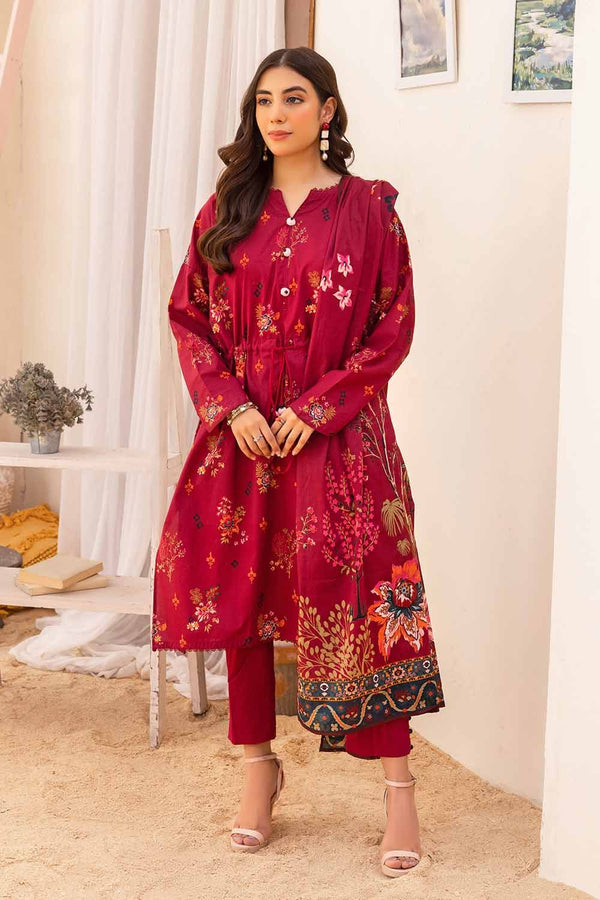 Gul Ahmed Cambric Stitched 3 Piece CBN#32020 - Salai - Gul Ahmed 