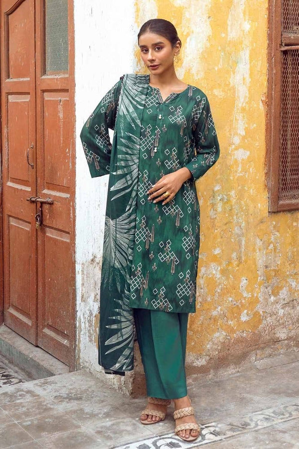 Gul Ahmed Stitched Winter 3 Piece LT#32013A - Salai - Gul Ahmed 