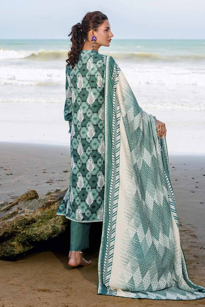 Gul Ahmed Stitched Winter 3 Piece LT#32020B - Salai - Gul Ahmed 