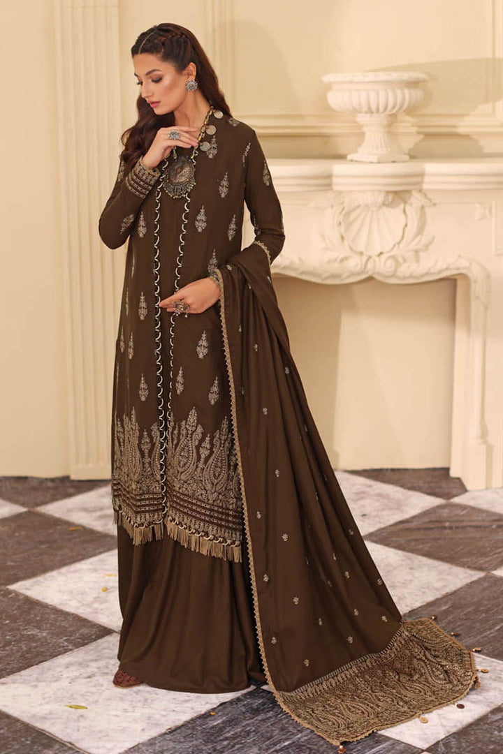 Gul Ahmed Stitched Winter 3 Piece Pashmina AP-22002 - Salai - Gul Ahmed 