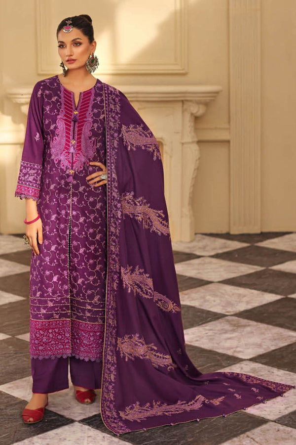 Gul Ahmed Stitched Winter 3 Piece Pashmina AP-22022 - Salai - Gul Ahmed 