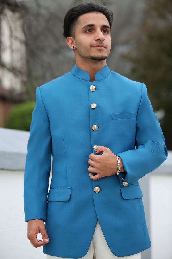 Teal Suited Prince Coat 9903-21 - Salai - Salai 