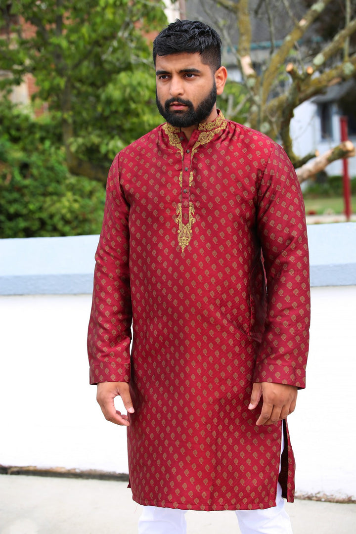 Special Mens Kurta JAM-01 - Salai - Salai 