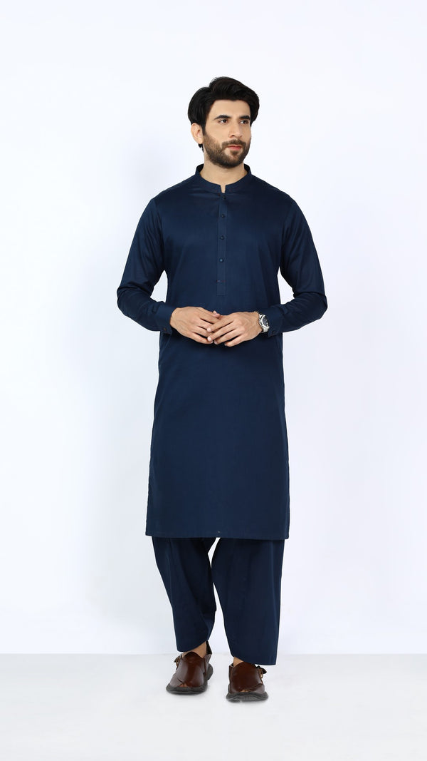 Men Kurta Shalwar D3217 BLUE - Salai - Salai 