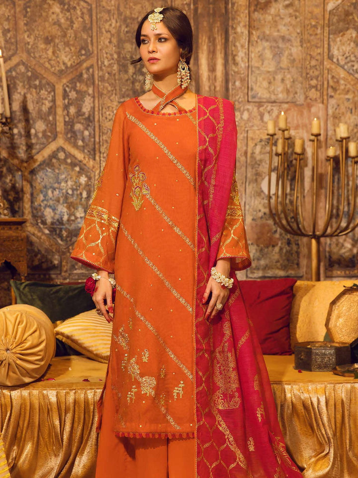 Gul Ahmed Stitched Festive 3 Piece FE#32104 - Salai - Gul Ahmed 