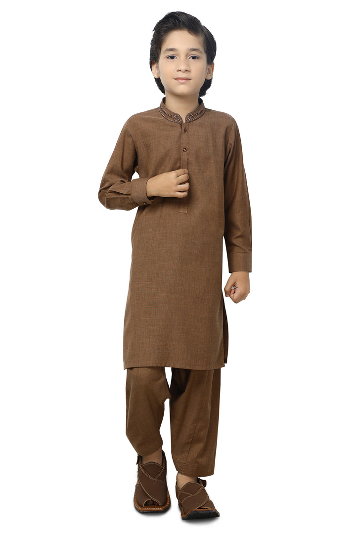 Boys Kurta Shalwar KBH-0138C RUST - Salai - Diners 