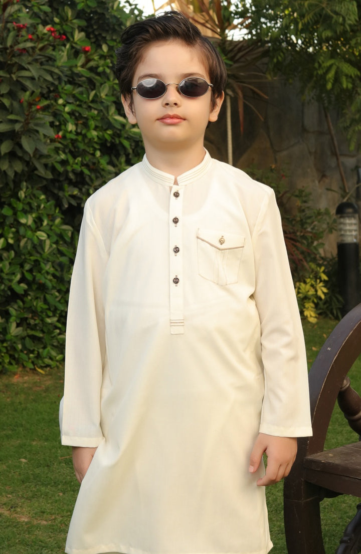 Boys Festive FB-21-00102 BKS-S-21-8115 Off White - Salai - Tariq Jamil 