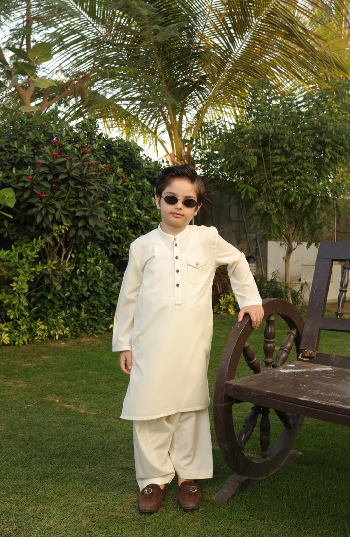 Boys Festive FB-21-00102 BKS-S-21-8115 Off White - Salai - Tariq Jamil 