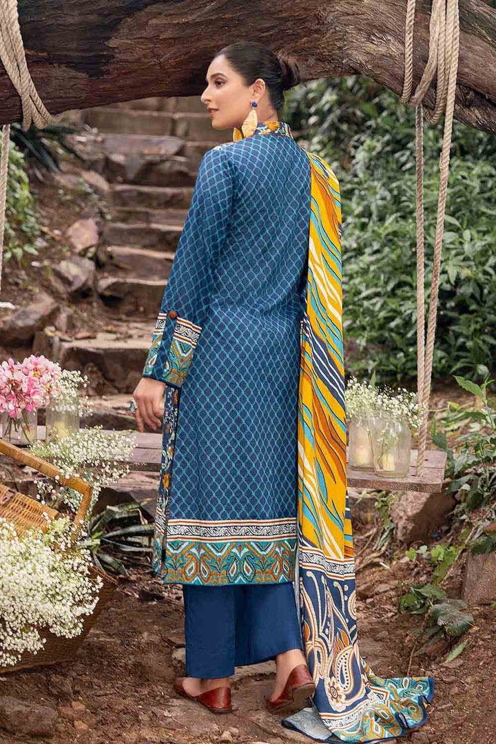 Gul Ahmed Stitched Winter 3 Piece Khaddar K-22043A - Salai - Gul Ahmed 