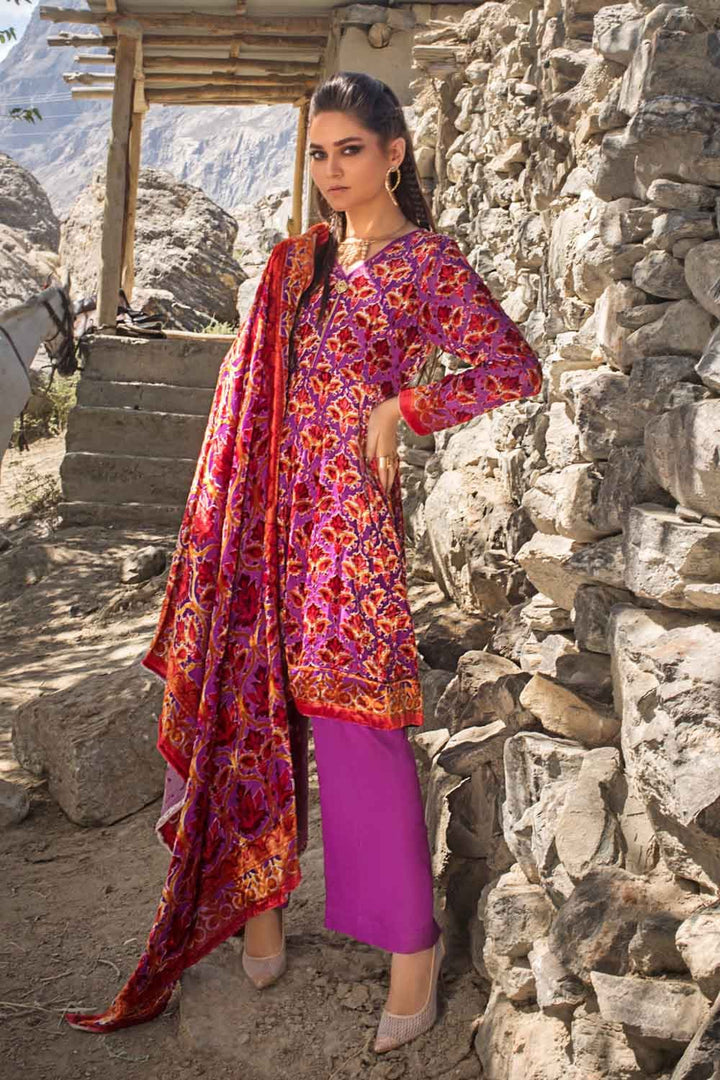 Gul Ahmed Stitched Velvet 3 Piece BVL#12012A - Salai - Gul Ahmed 